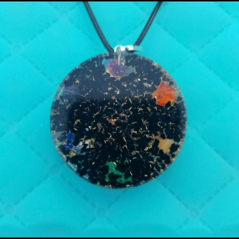 Orgone Tourmaline Chakra Healing Pendant Necklace - Picture 3 of 3